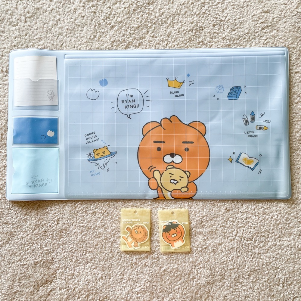 Kakao Friends Ryan desk mat & sticker